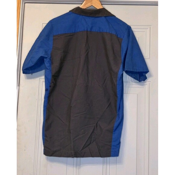Red Cap Gray Blue Mens Mechanic Work Shirt Short Sleeve Button up (Jose On Front - Picture 2 of 7